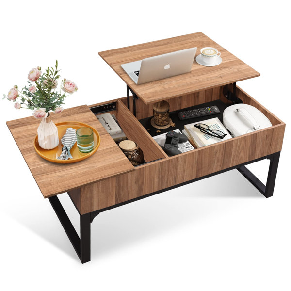 Brayden Studio® Valero Lift Top Extendable Sled Coffee Table with ...
